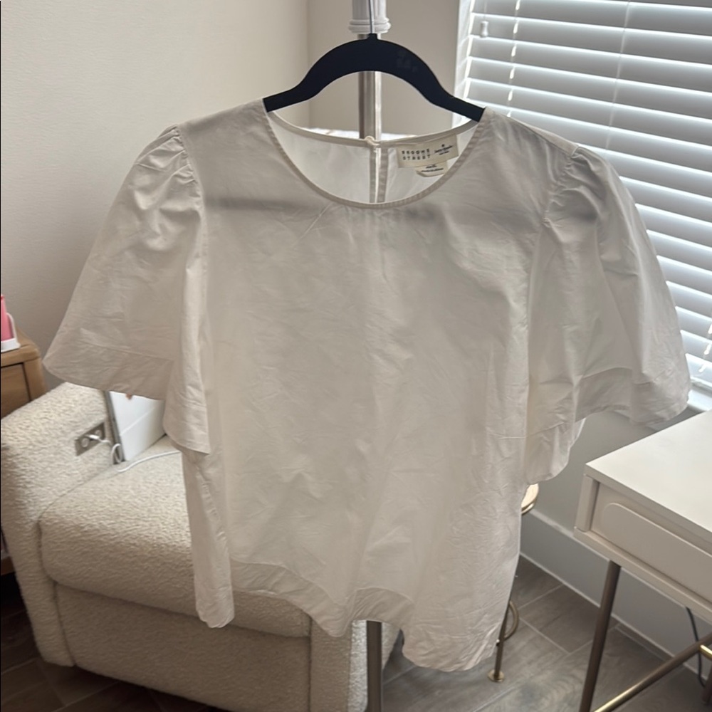 Kate Spade White Puff Sleeve Blouse
